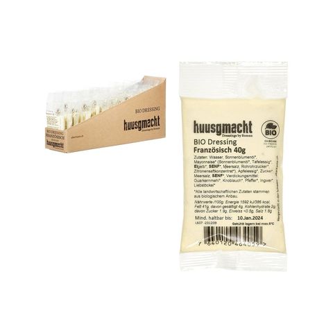 Französisch Salatsauce Portion, Schweizer Bio-Verordnung