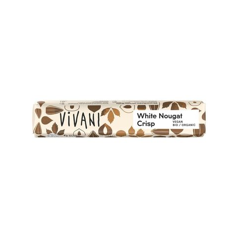 Schoko Riegel "White Nougat Crisp Rice Choc", EU Bio