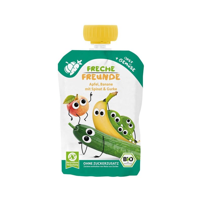 Quetschmus Apfel, Banane, Spinat & Gurke, EU Bio