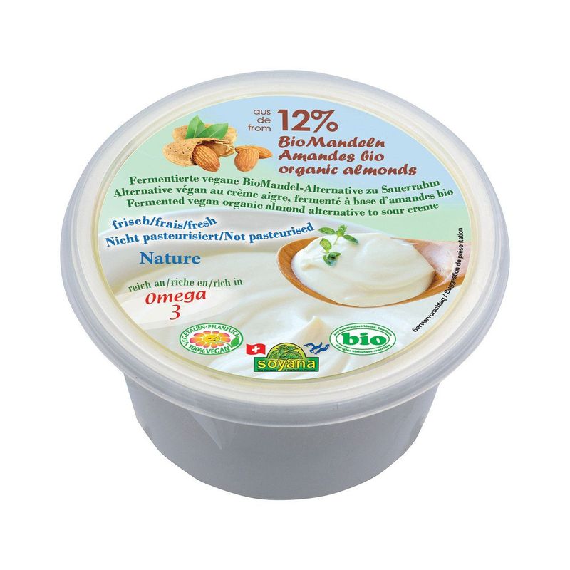Fermentierte Mandel Nature Alternative zu Sauerrahm, Schweizer Bio-Verordnung