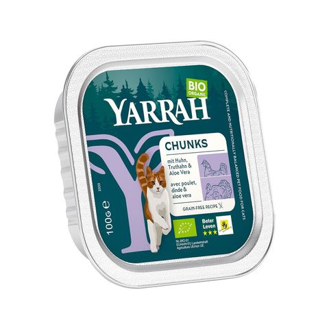 Katzenfutter Chunks Huhn & Truthahn, EU Bio