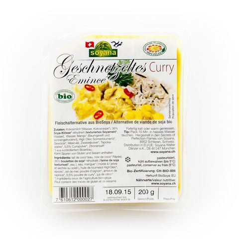 Soya Geschnetzeltes Curry, Schweizer Bio-Verordnung