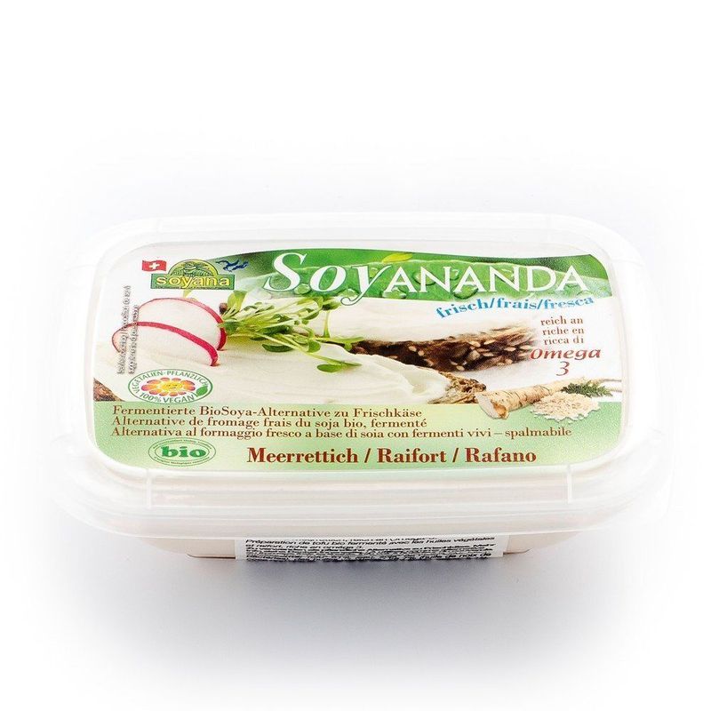 Soyananda Meerrettich Alternative zu Frischkäse, Schweizer Bio-Verordnung