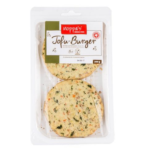 Tofu-Burger Kale-Hanfsamen, Schweizer Bio-Verordnung
