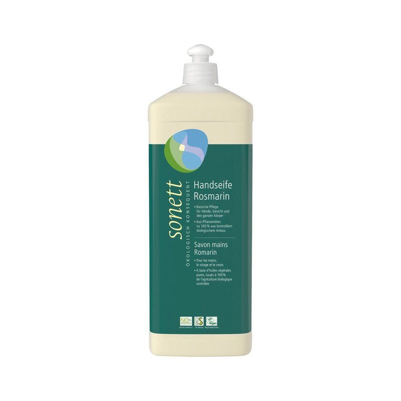 Handseife Rosmarin, Nachfüllflasche, Natural Cosmetic Standard - Organic