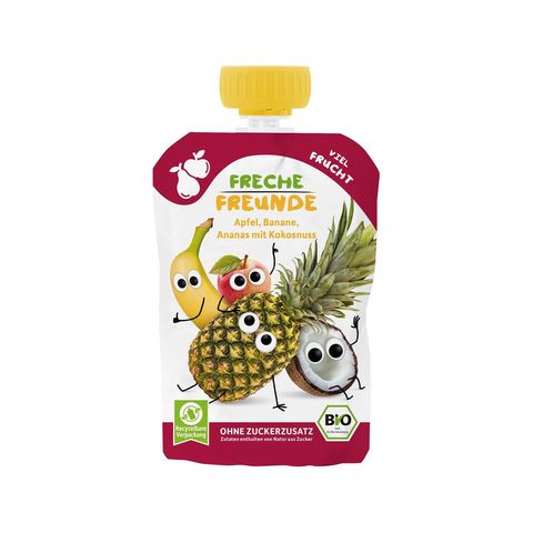 Quetschmus Apfel, Banane, Ananas & Kokosnuss, EU Bio