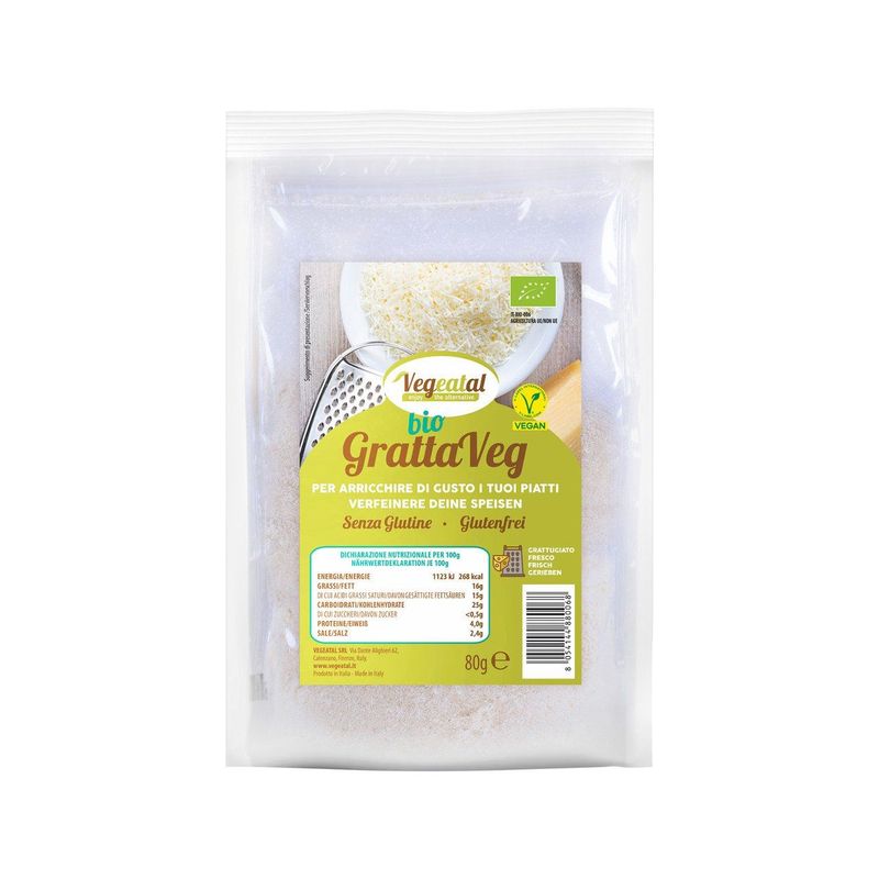 GrattaVeg gerieben Alternative zu Reibkäse, EU Bio