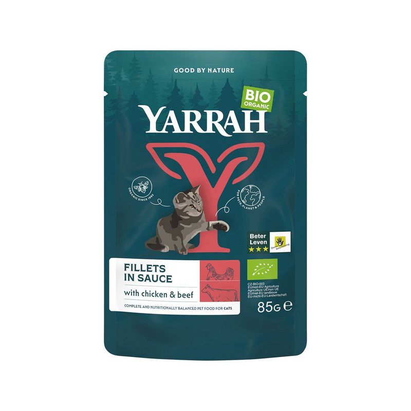 Katzenfutter Filets mit Rind in Sauce, EU Bio