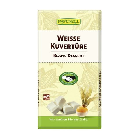 Kuvertüre Weisse Schokolade, HIH, EU Bio / Fairer Handel (Claro; Hand in Hand; etc.)