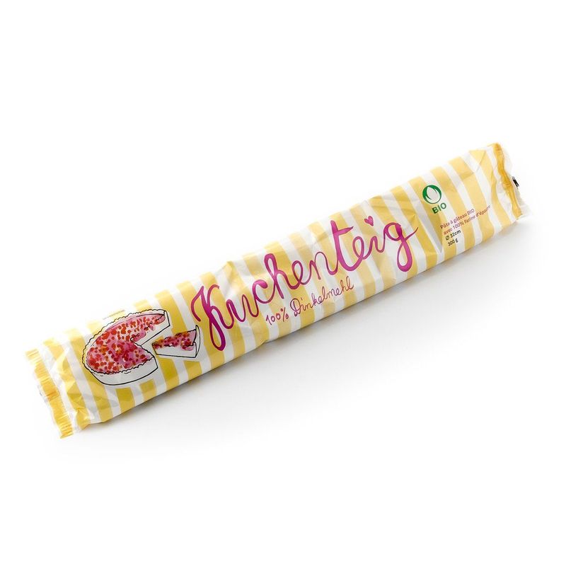 Kuchenteig 100% Dinkel ausgewallt, Ø 32 cm, aufgetaut, Bio Knospe