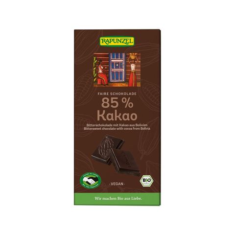 Schokolade 85% Kakao, HiH, EU Bio / Fairer Handel (Claro; Hand in Hand; etc.)