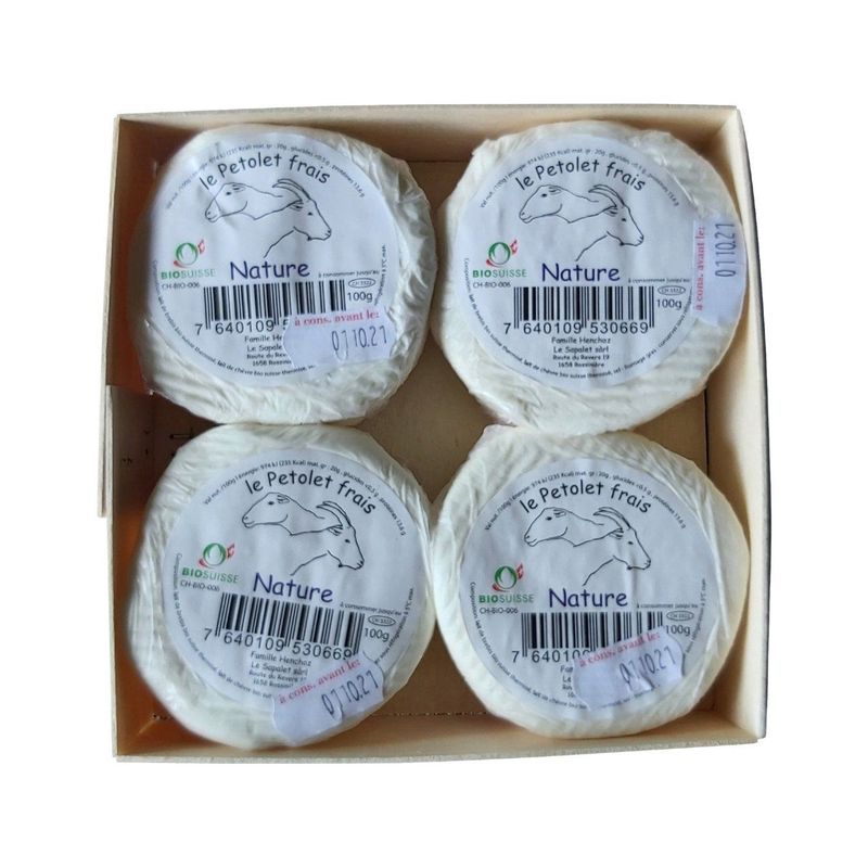 Ziegen-/ Schaffrischkäse Nature Le Pétolet, Bio Knospe Schweiz
