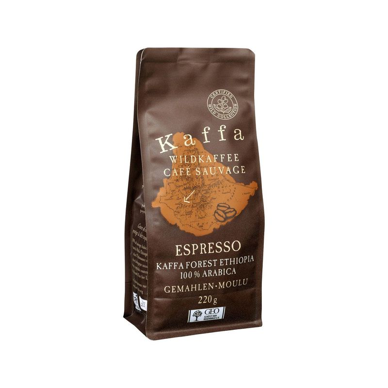 Wildkaffee Kaffa Espresso gemahlen, EU Bio / FLO-Fairtrade