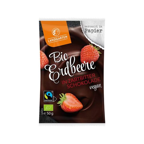 Erdbeere in Zartbitter-Schokolade, EU Bio / FLO-Fairtrade