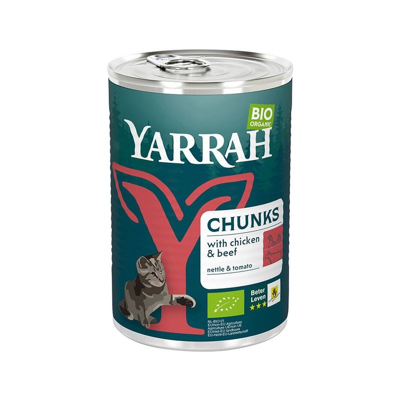 Katzenfutter Chunks Huhn & Rind, EU Bio