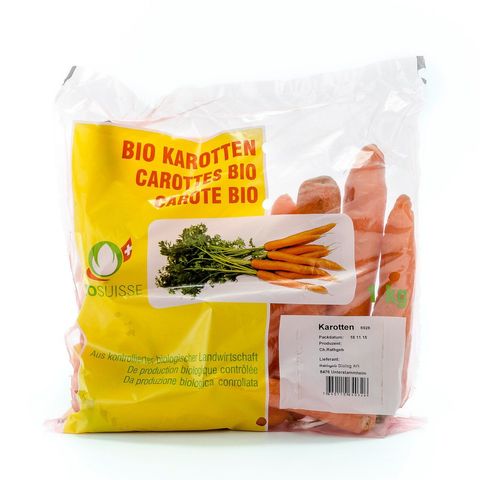 Rüebli gepackt, Bio Knospe Schweiz