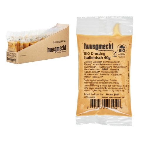 Italienisch Salatsauce Portion, Schweizer Bio-Verordnung