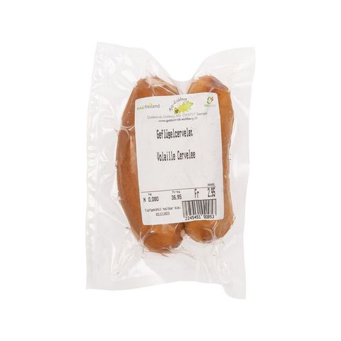 TK Geflügel Cervelat, 2x 100g, Bio Knospe Schweiz