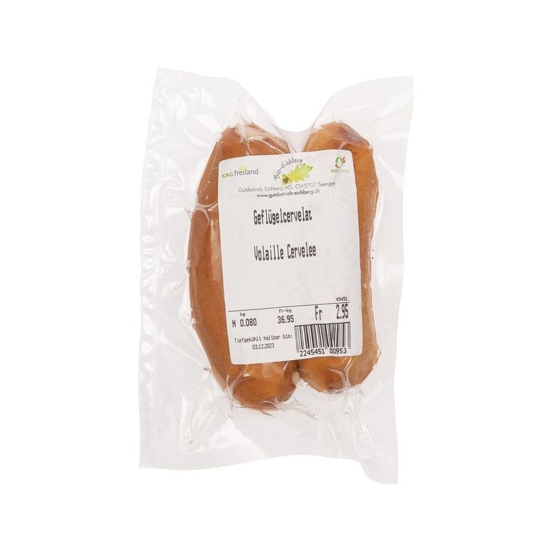 TK Geflügel Cervelat, 2x 100g, Bio Knospe Schweiz