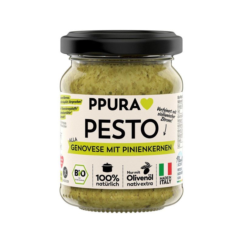 Pesto Genovese mit Pinienkernen, Schweizer Bio-Verordnung