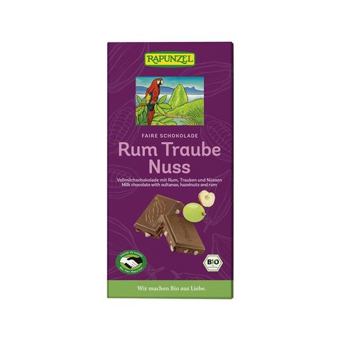 Schokolade Rum-Trauben-Nuss, HiH, EU Bio / Fairer Handel (Claro; Hand in Hand; etc.)